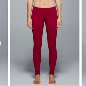 Lululemon Wunder Under Pant Deepest Cranberry sz 6
